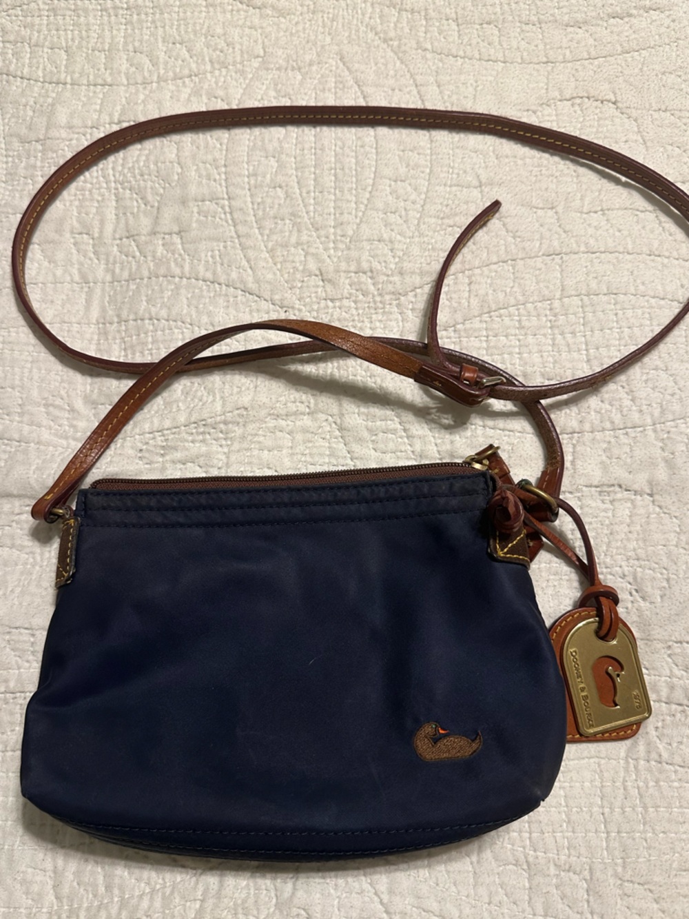 Vintage Dooney & Bourke Navy Nylon Crossbody